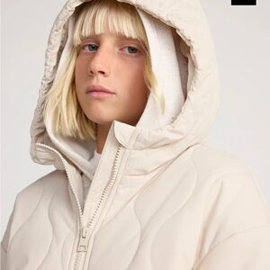 Mondetta Kids Quilted Hooded Puffer - Cream